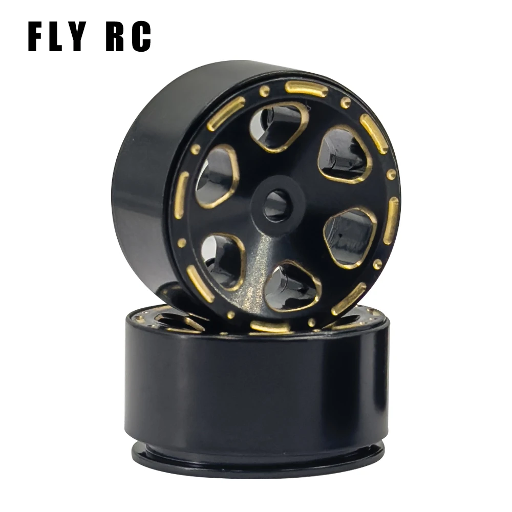 1/24 Axial SCX24 1.0 Black Brass 1:24 Beadlock Wheels Hub Rims for 90081 C10 1/18 TRX4m RC Crawler Car Upgrade Parts