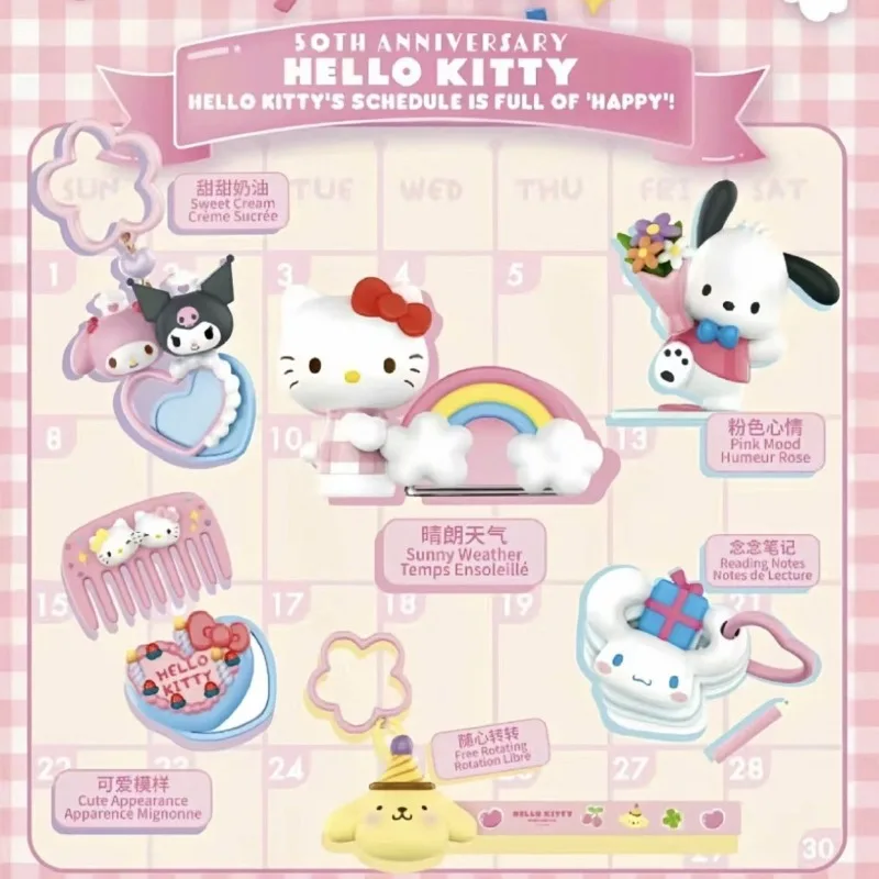 

Miniso Sanrio Hello Kitty My melody Kuromi 50th Anniversary Series Blind Box Figure Cute Desktop Ornament Children's Toy Gift