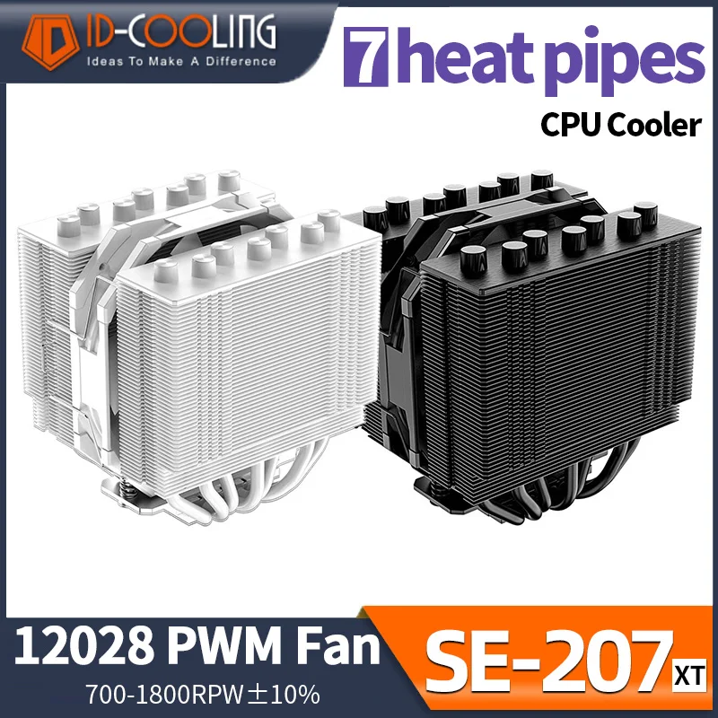 

ID-COOLING SE-207-XT SLIM CPU Processor Air Cooler 7 HeatPipes Radiator for Intel LAG1700/1200/115X 2011 AM4 AM5 PWM Cooling Fan