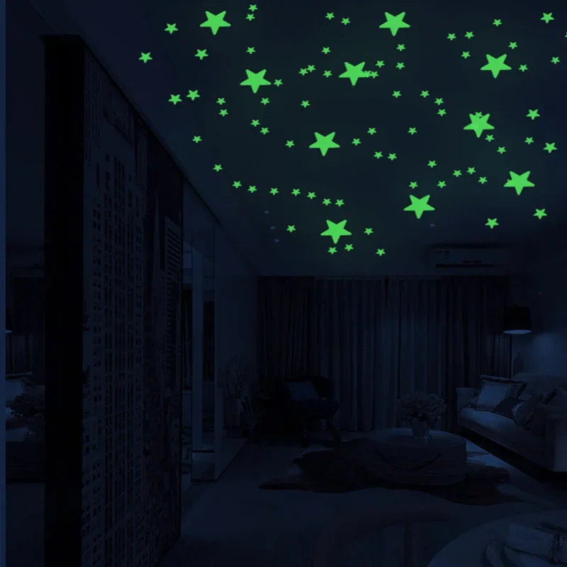 Kids Rooms Wall Stickers Luminous Dots Stars Ceiling Wall Decals Glowing Stickers Wall Decals Glow in The Dark Home  Room Decor