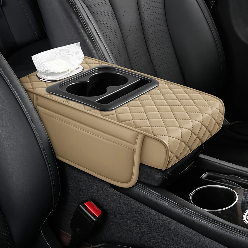 Artificial Leather Car Armrest Box Pad for Mitsubishi Lancer Asx Outlander Pajero Nissan Qashqai J11 Juke Kicks Car Accessories view 3