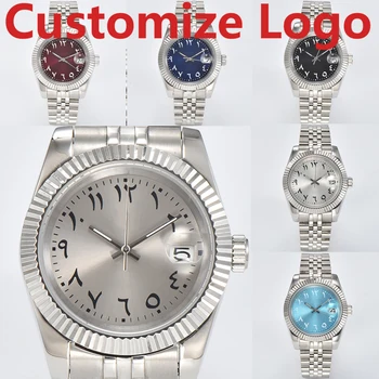 Customize logo 39mm/36mm Arabic numerals automatic mechanical watch NH35 movement stainless steel case sapphire glass