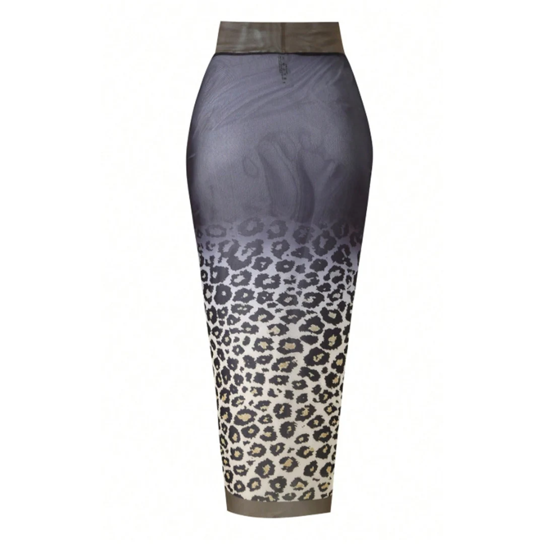 XS - L Farbverlauf Leoparden-Chiffon-Sarong Pareo Strandüberwurf Strandkleid Strandmode Sommer Damen V6617 – Detail 11