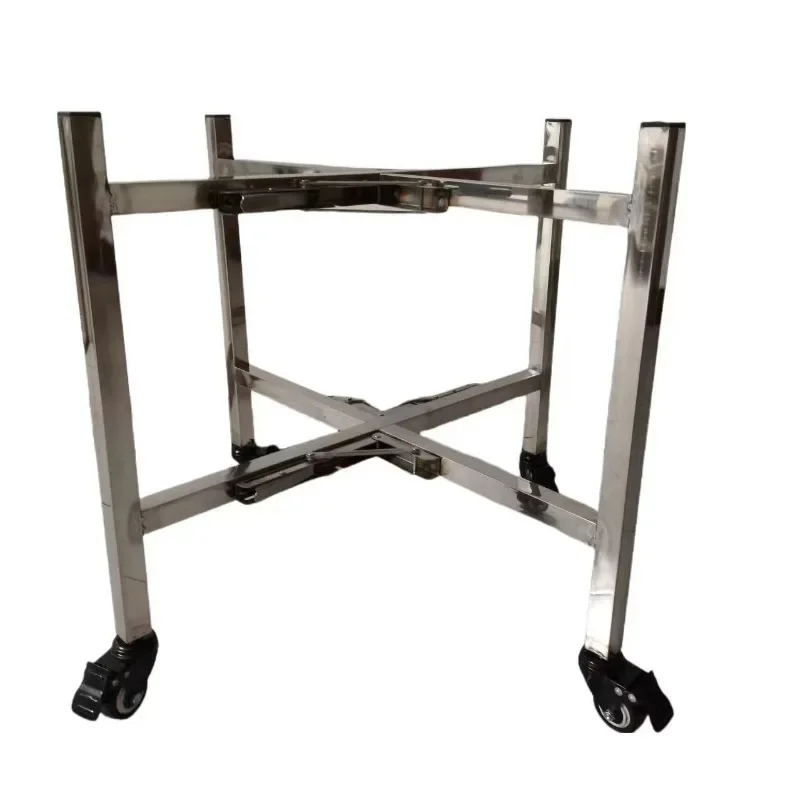 Steamer Cart, Foldable Stainless Steel Thickened Steamer Frame with Brakes