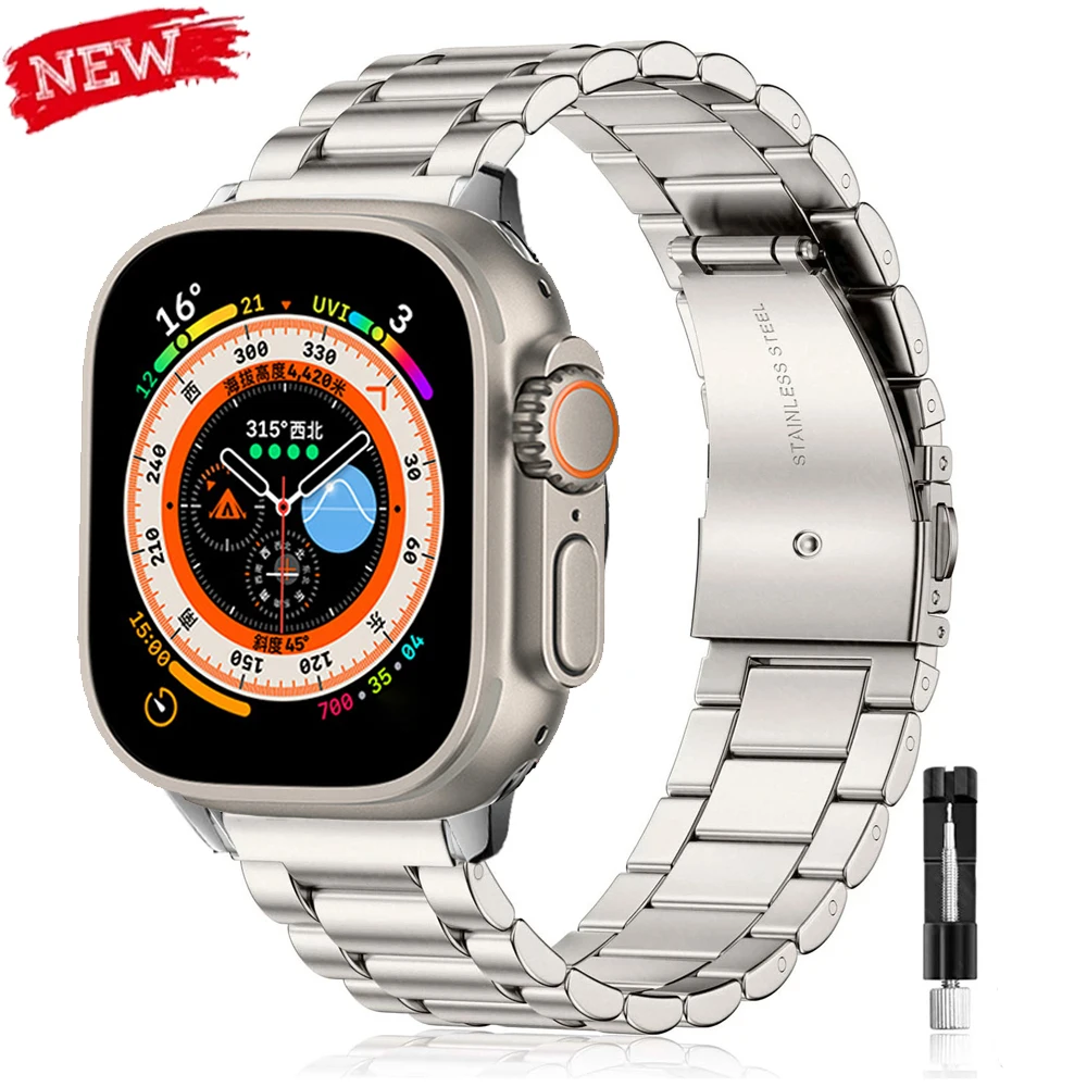 Edelstahl-Armband für Apple Watch Ultra 3/2 Band 49mm 40mm 44mm 41mm 45mm Armband IWatch Series 11 10 42mm 46mm 9 8 7 SE 6