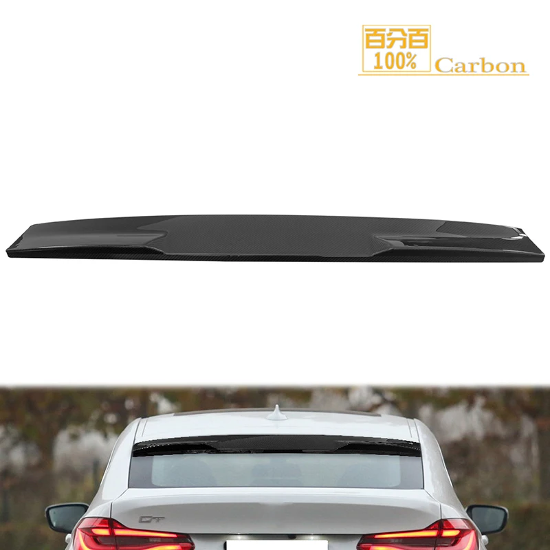 For BMW 6 Series GT G32 2021up Real Dry Carbon Fiber Roof Spoiler Back Trunk Tail Wing