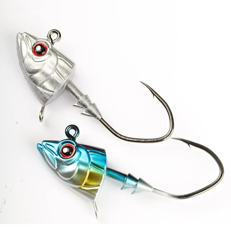Meeresangel-Jigkopfhaken, Großes Gewicht 21g 28g 35g 42g 50g, für Fisch und Seebarsch, 5-fach Verstärkte Scharfe Wurmhaken, 2 Stück Set, SONDERANGEBOT – Detail 4