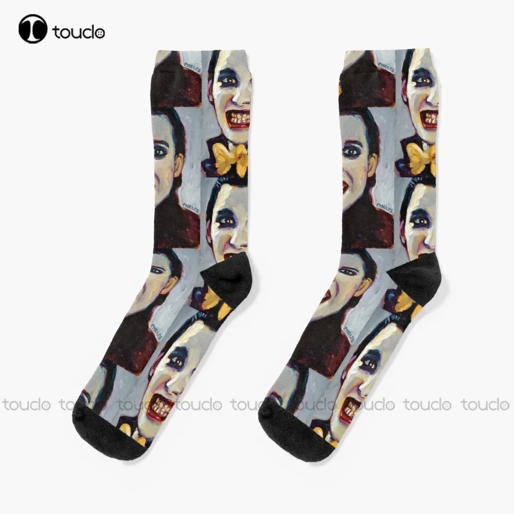 

Portrait Of Dave Vanian Of The Damned Socks Christmas Socks 360° Digital Print Design Happy Cute Socks Creative Funny Socks Art