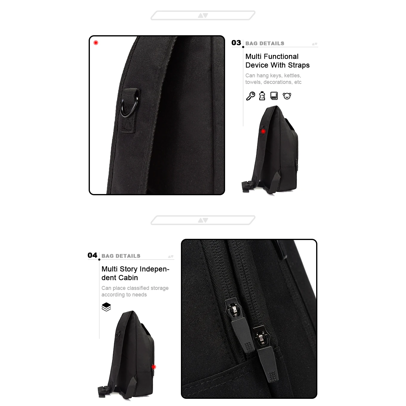 Baasploa Shoulder Bag Waterproof Large Capacity Outdoor Cycling Hiking Chest  Casual College OUTfits Back Multi-Pocket Crossbody