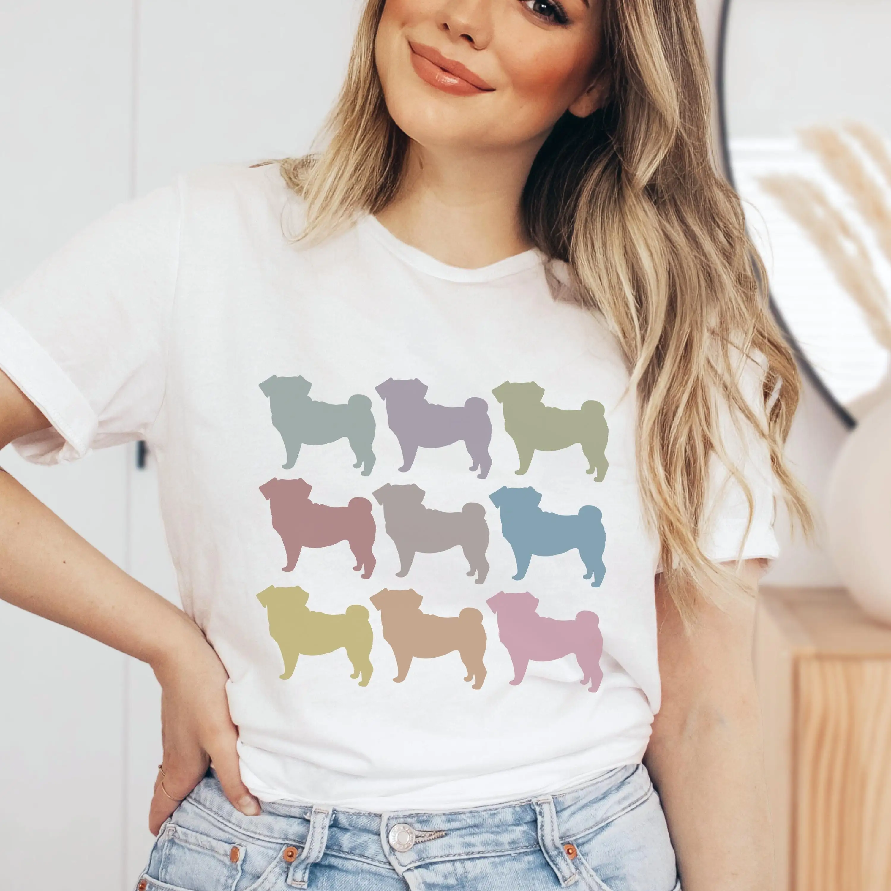 

Pug T Shirt Mom For Pet Lover Dog Breed Dad