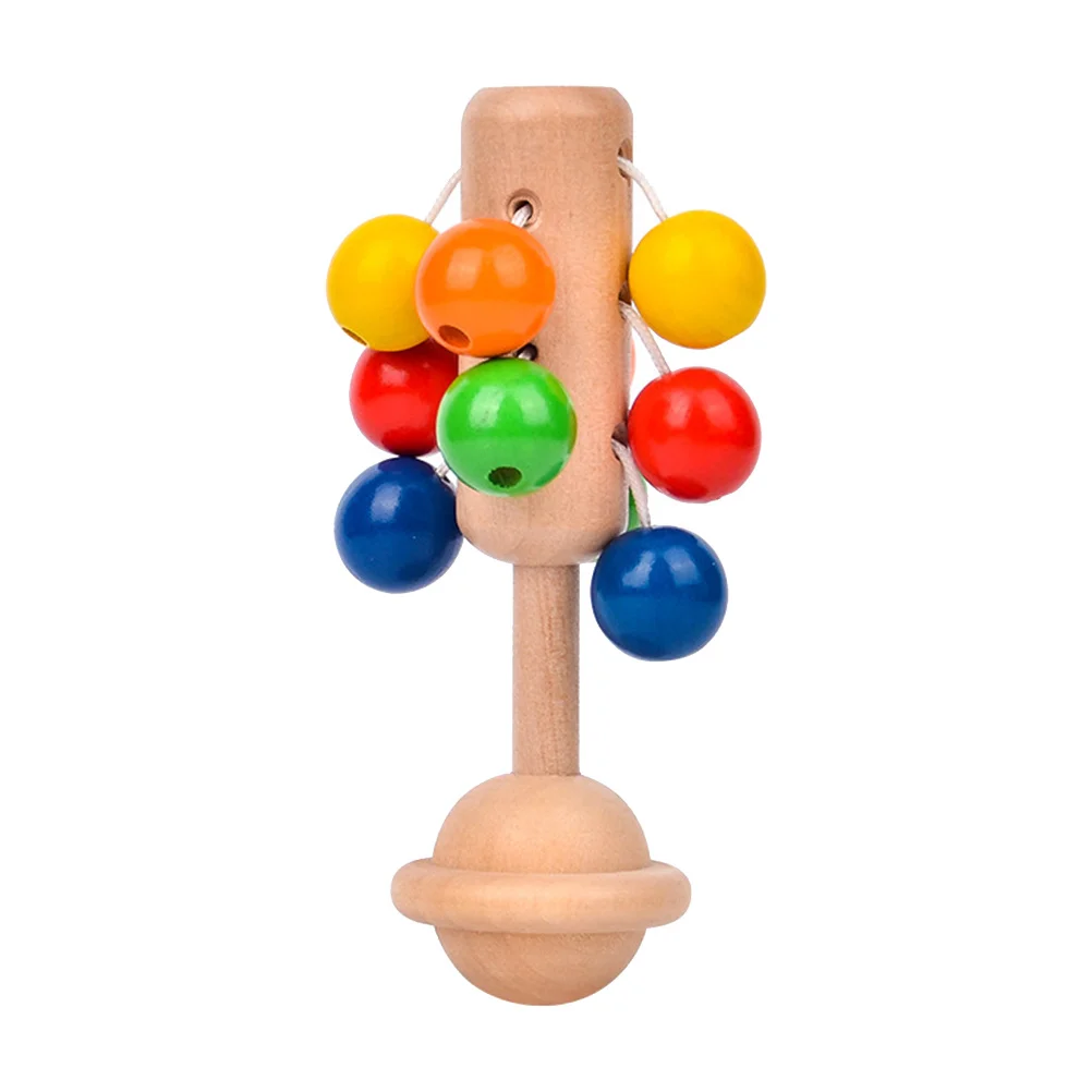 طفل خشبي حشرجة الموت يده جرس واضح الصوت الرضع فهم التدريب الموسيقى التعليمية أداة التعلم المبكر للأطفال