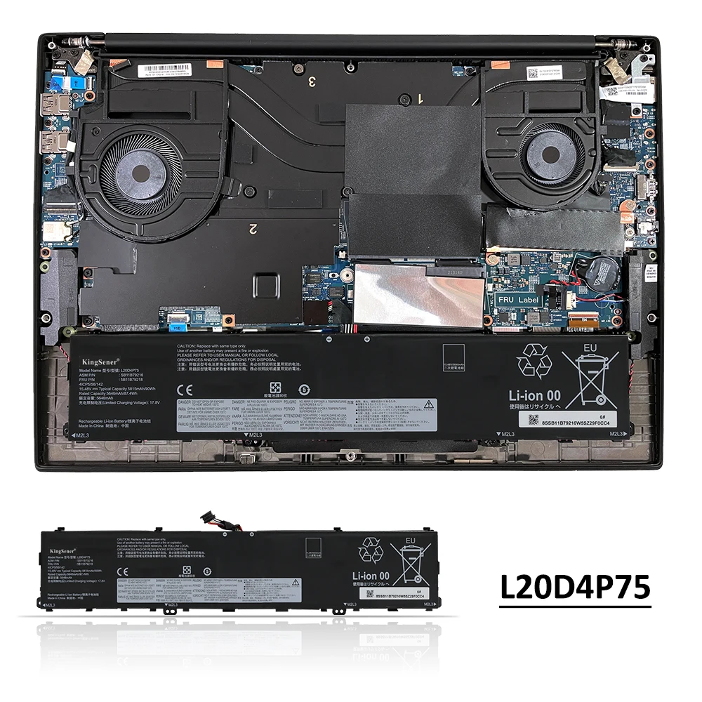 KingSener L20D4P75 Bateria do laptopa Lenovo ThinkPad P1 Gen 4 Gen 5 Gen 6 Typ 20Y3/20Y4/21DC L20M4P75 SB11B79215