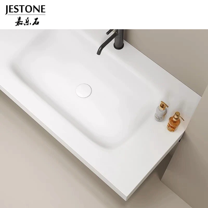 Popular Customize Acrylic Sink Solid Surface One Piece Basin Bathroom Furniture Bathroom Vanity With Sink