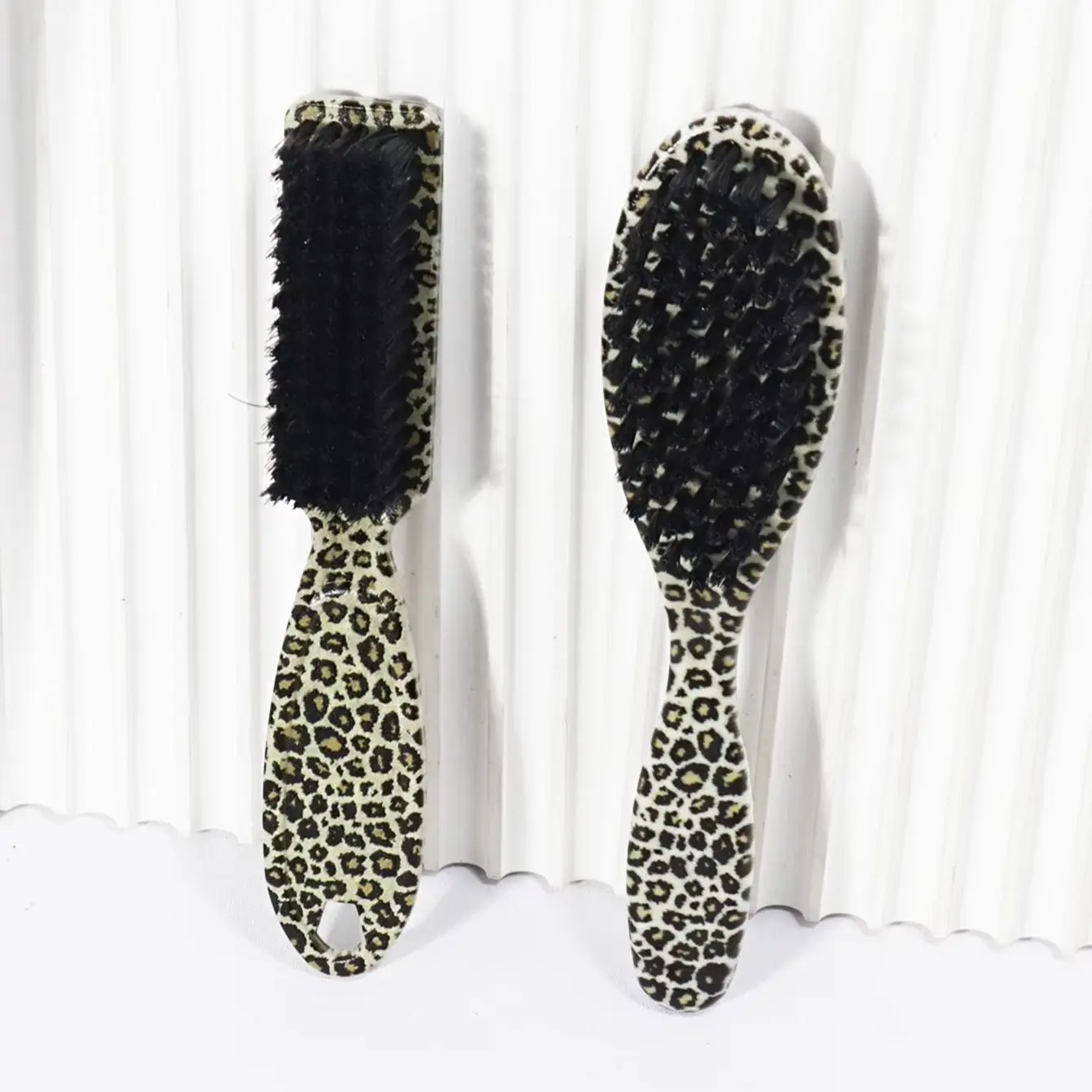 

2pcs/set hair styling brush, leopard print pattern, small oval handle styling brush, oil head brush, special for real hair wigs