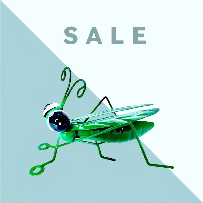 4PCS Metal Locust Sculpture Simple Exquisite Craft Ornament for Office Desktop & Garden Home Decor
