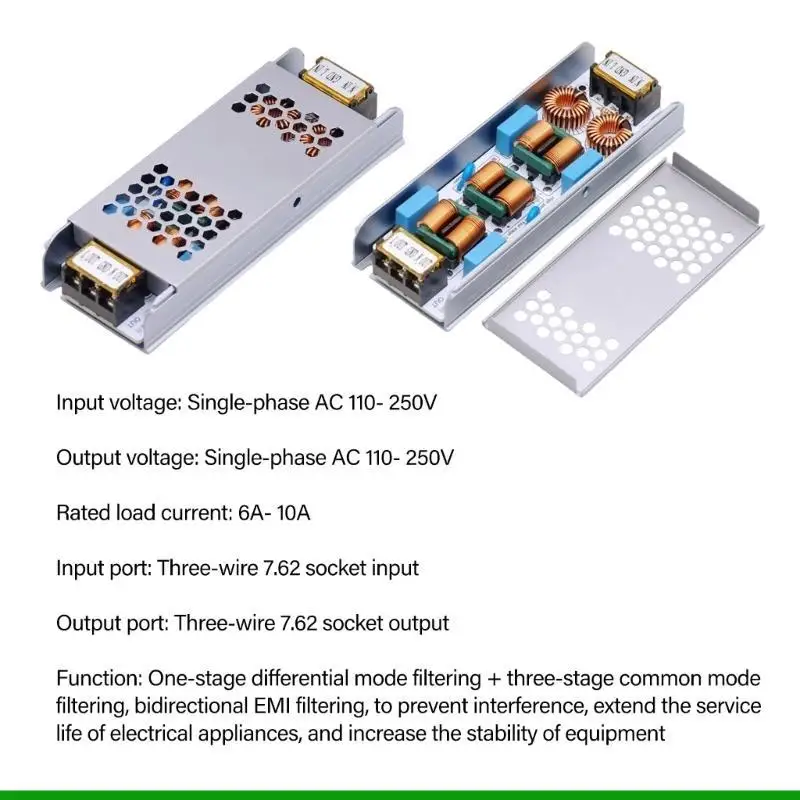 U55C Advanced 4 Stage Electromagnetic Filter AC110-250V 6A 10A Current Module Reduces Interference In Power Systems