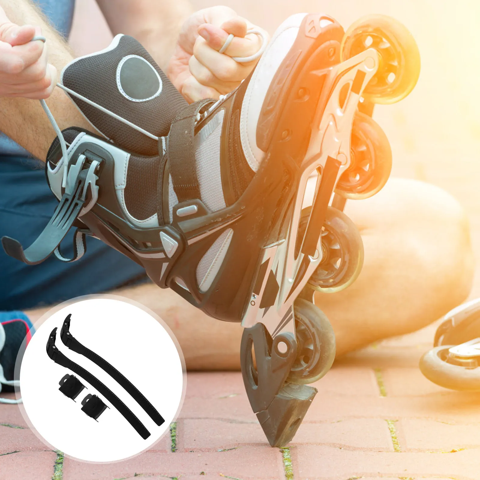 

2Set Roller Skates Buckle Strap Set High Strength Skate Shoe Fastener with Screws Adjustable Fit Skating Accessories Gear