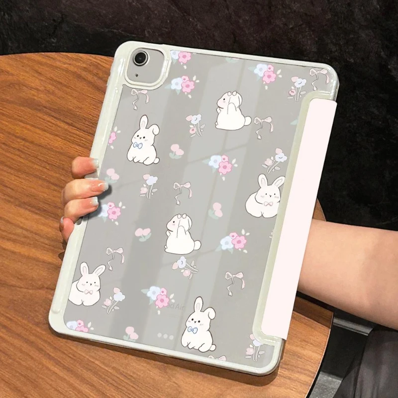 Tablet Case for 7 8 9th 10.2 Funda Cover Pro 11 2nd 3rd 4th IPad Air 5 Air 4 10.9 Ipad Air 3 Generation 2019 Simple Bunny Shell