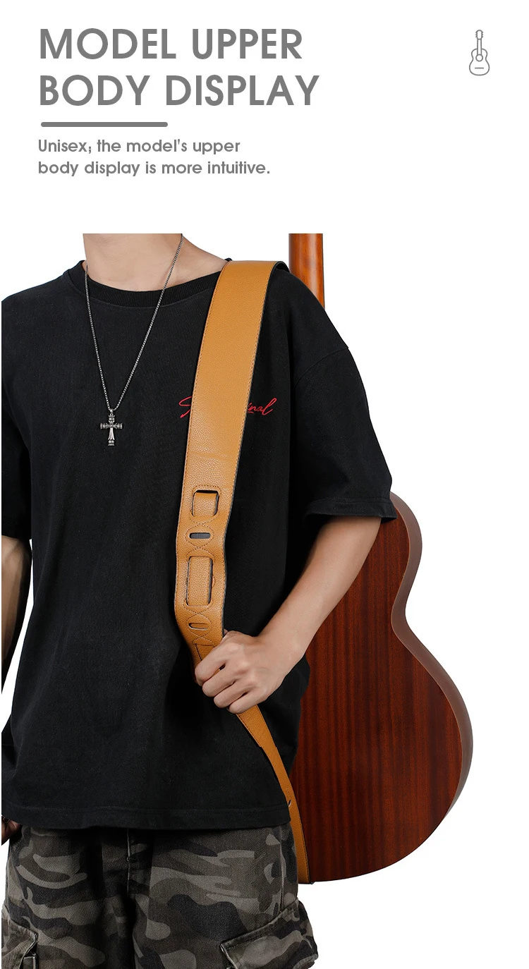 Gitarrengurt im Vintage-Stil, 2,5 Zoll, verstellbarer Gitarrengurt, weicher, bestickter Gürtel, klassisches Bass-Musik-Hobby, Gitarrenzubehör ﻿ ﻿ – Detail 2