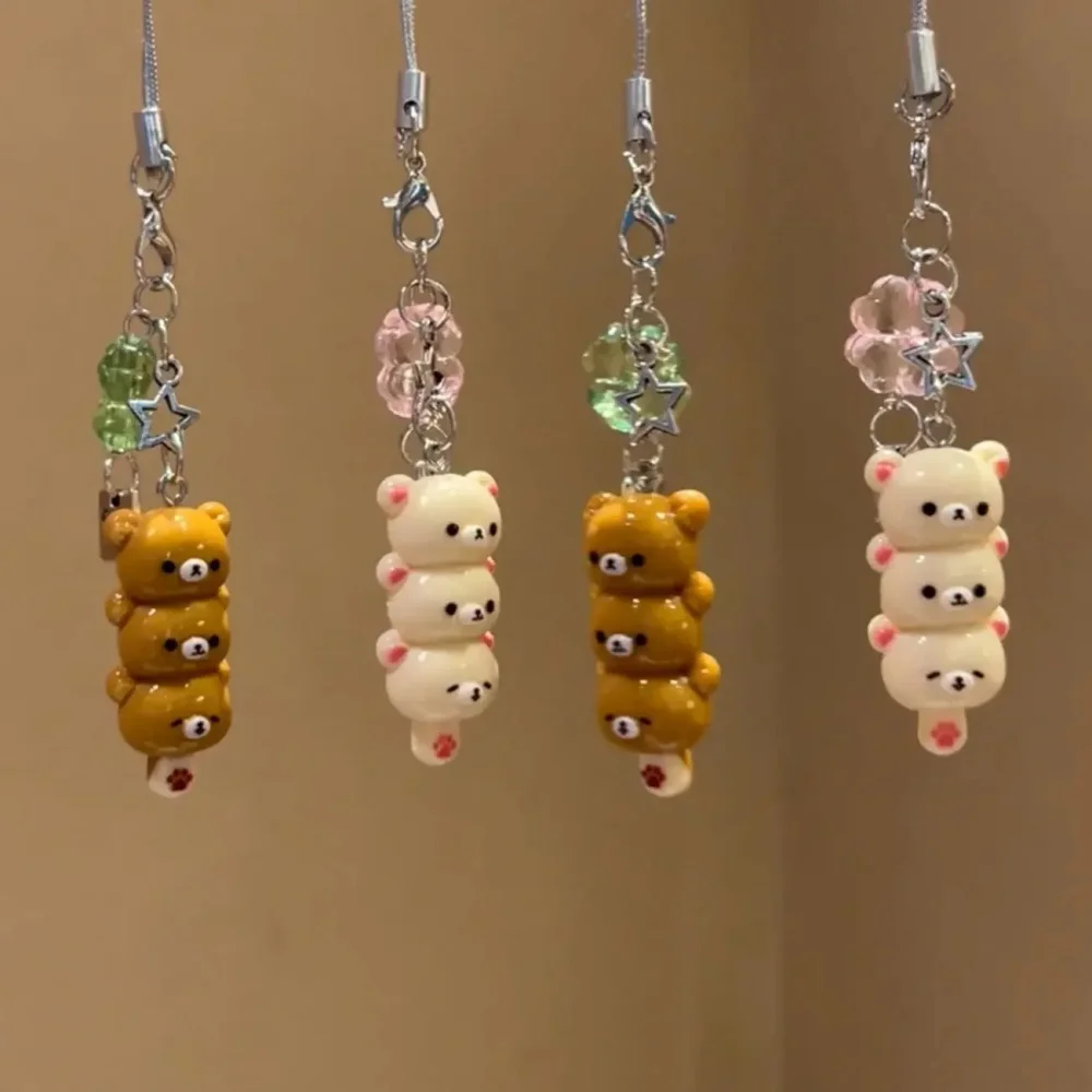 1/2 Stück Niedliche Bären-Handyanhänger Kawaii Anime Schlüsselanhänger Zubehör für Schlüssel Schultasche Ins Korea Neu Y2K