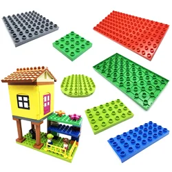 Blocos de construção clássicos para crianças, placa base transparente, 32 furos, compatíveis com tijolos, brinquedo, presente, 64 pontos