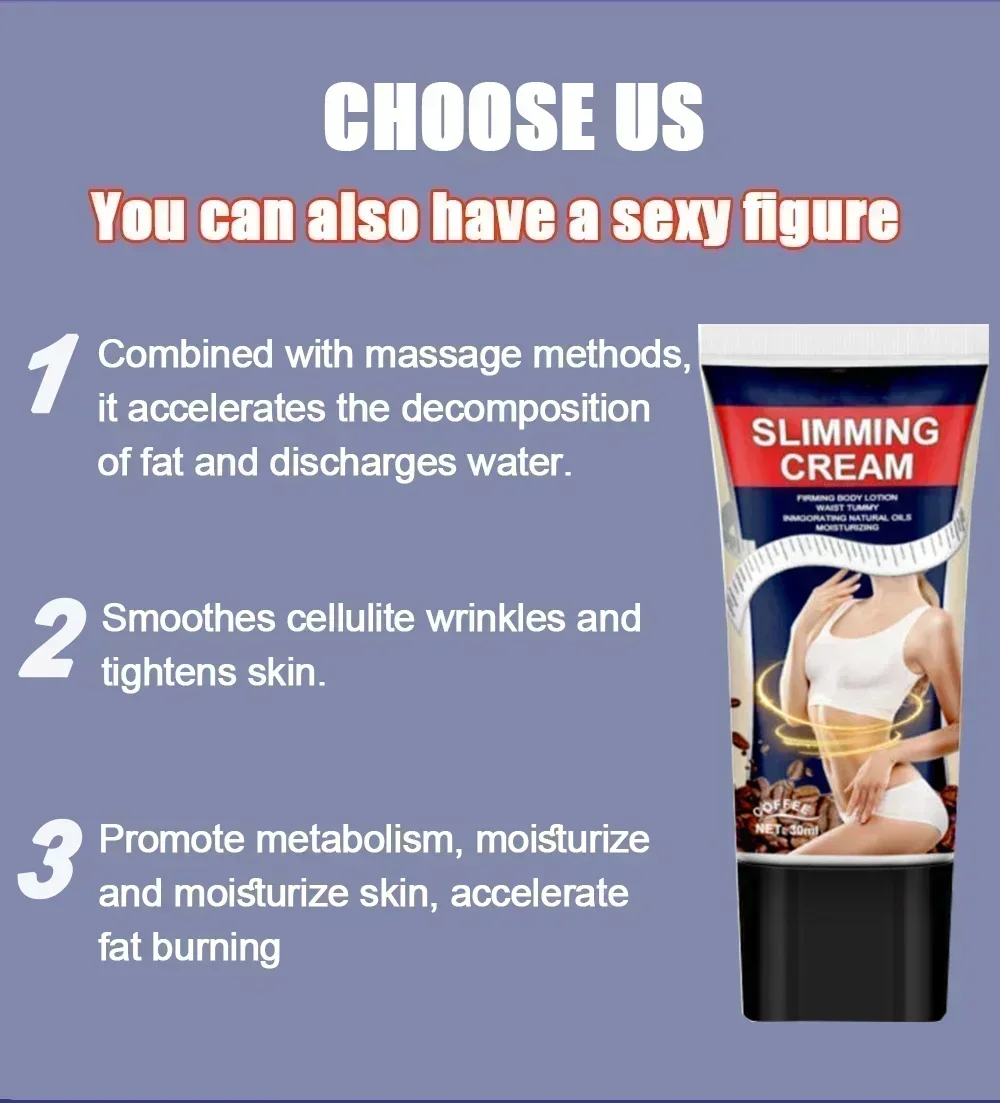 Powerful Weight Loss Cream Fast Burn Fat Shape Body Slim Down The Belly Thighs And Calves