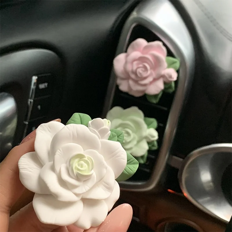 1Pc Unscented Osmanthus Air Vent Clip, Purely Decorative Car Ornament with No Fragrance, Realistic Flower Car Decor, Gift