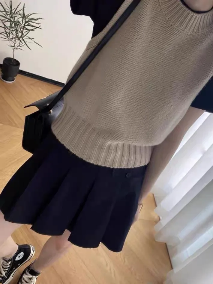 

00% жилет из чистой шерсти, женский круглый вязаный кардиган Ne Svel, универсальная верхняя одежда, корейский Sle, осень-зима, новый Sle L...