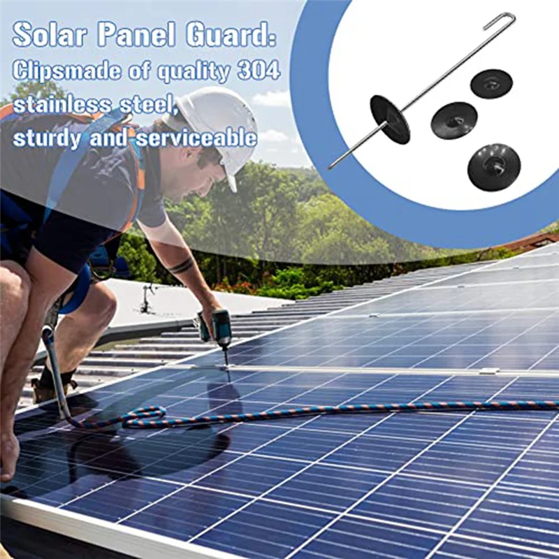 100 упаковок зажимов для защиты солнечных панелей, крепеж для забора из нержавеющей стали, комплект рулонов защиты животных для солнечной панели
