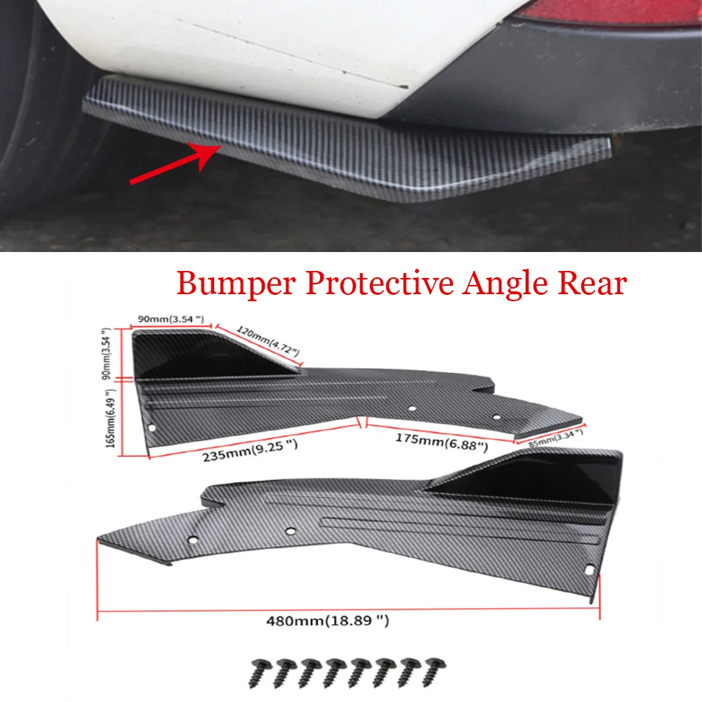 

Black/Carbon Fiber Car Modification Bumper Protection Angle Rear Lip 6063 Auto Exterial Part