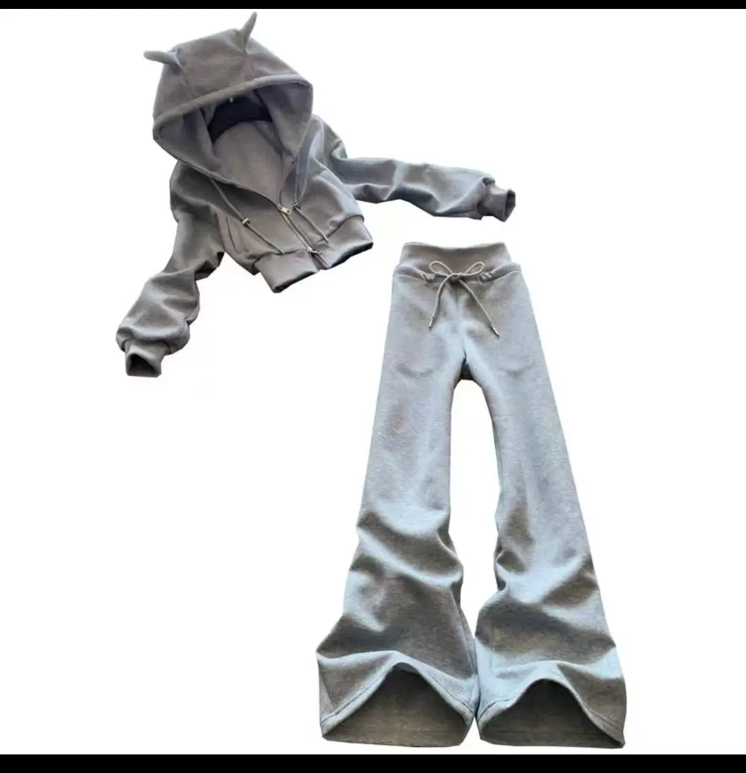 2025 الخريف الشتاء المراهقين القماش الأطفال مجموعة ضئيلة البلوز مقنعين سترة واسعة الساق بدل رجالي رياضية 4 8 10 12 14 سنة #2