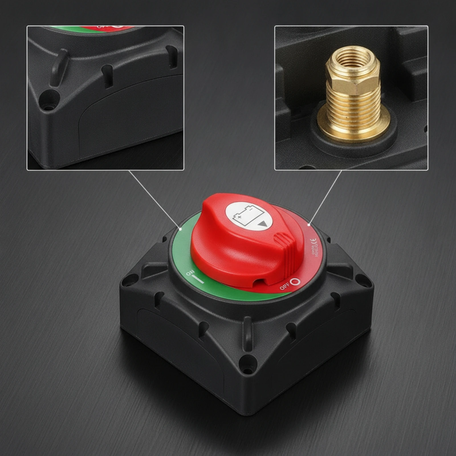 Battery Disconnect Switch Manual Battery Cutoff Switch Long-Lasting Corrosion-Resistant for Marine, RV