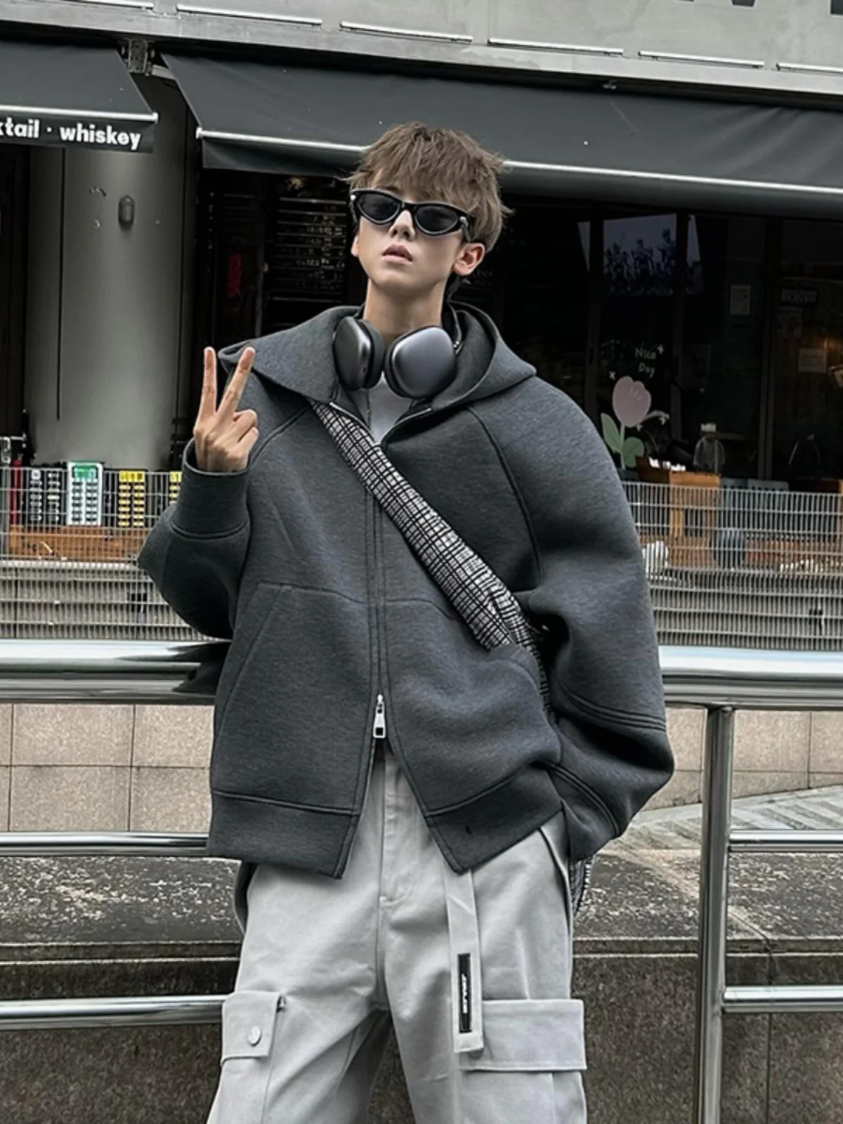 

Deep ey ort Open Cardigan Men's Autumn Cleanfit ape Hoodie High-End Trendy Brand Heavyweight Outerwear Sweatirt