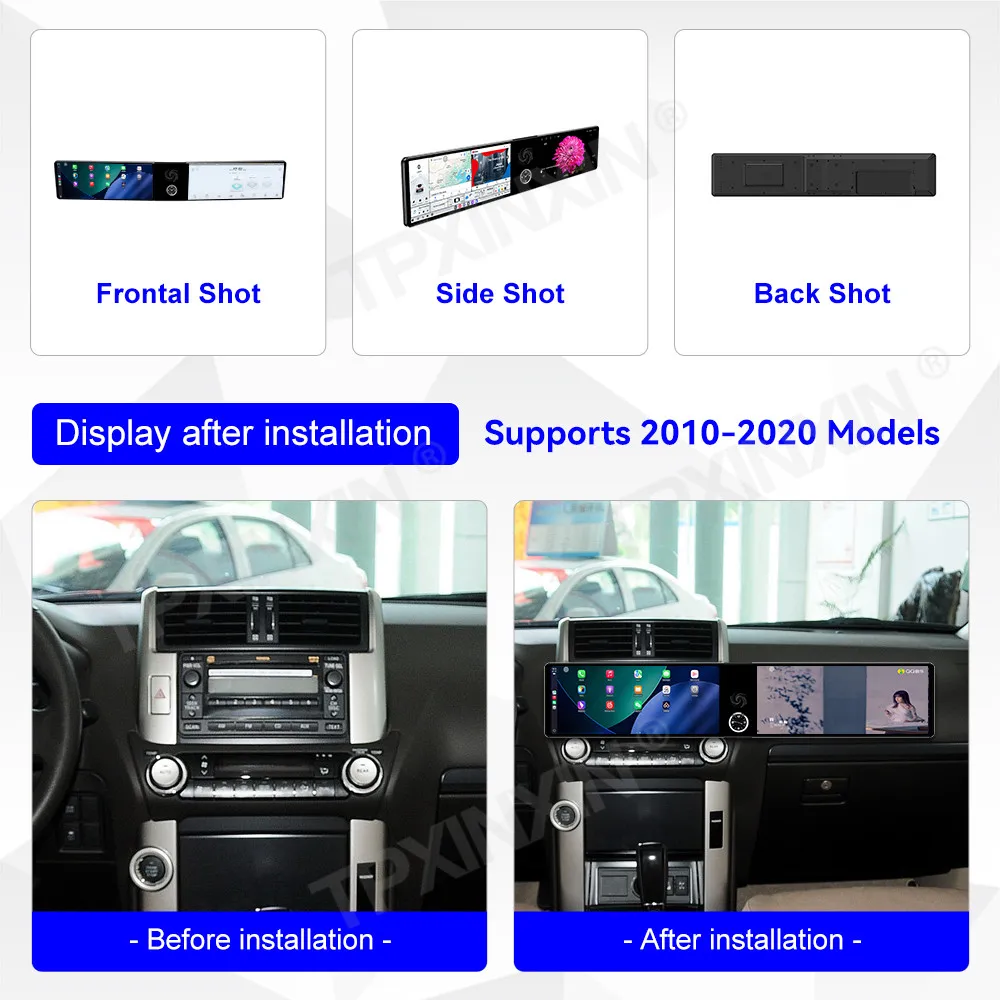 Dual Screen Interaction Android Auto For Toyota Prado 2010~2020 Multimedia GPS Navigation Car Radio Stereo Receiver Head Unit