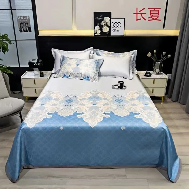 

New Ice Silk Cooling Bedding Set (3-Piece Bed-Sheet Style)