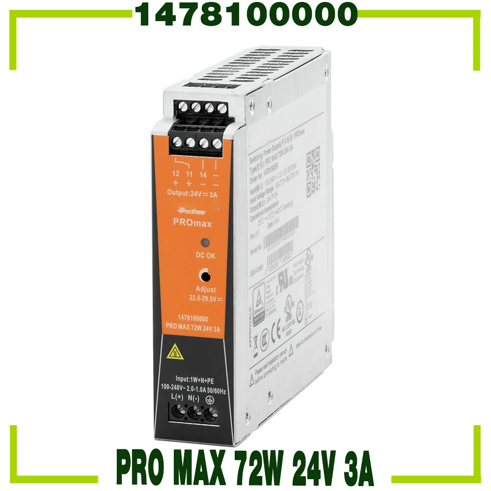 For Weidmuller Switching Power Supply PRO MAX 72W 24V 3A 1478100000