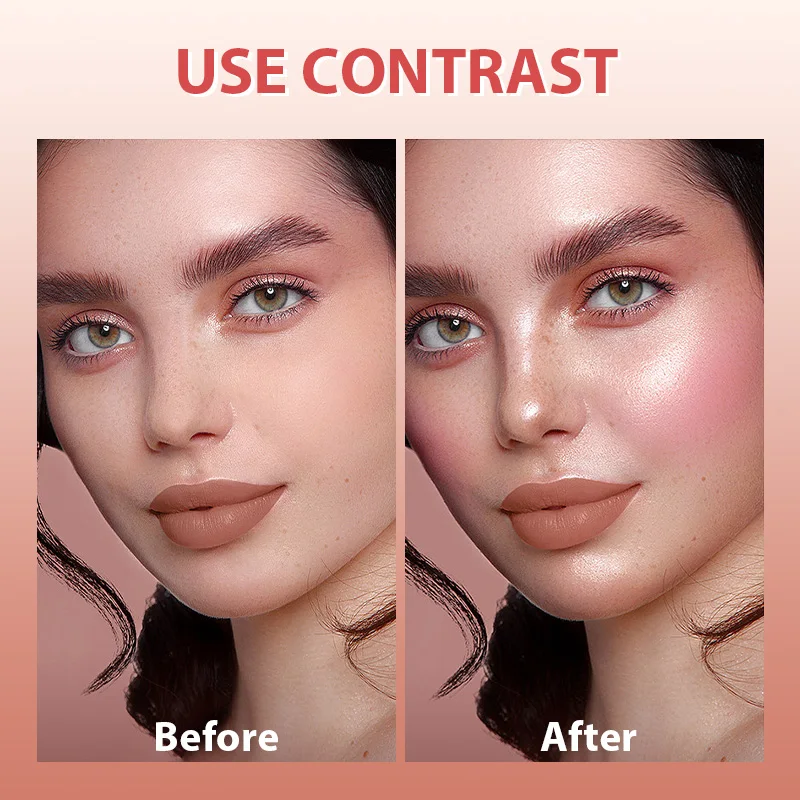 LOTTIEYA Face 3-In-1 Multi-Use Blusher Natural Non-Sticky Lightweight Cheek Tint High Pigment Waterproof Creamy Blush Makeup