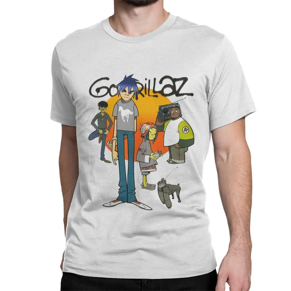 Crazy Gorillaz Rock Music T-Shirt Men Women's Crewneck Pure Cotton T Shirt Short Sleeve Tees Gift Idea Tops