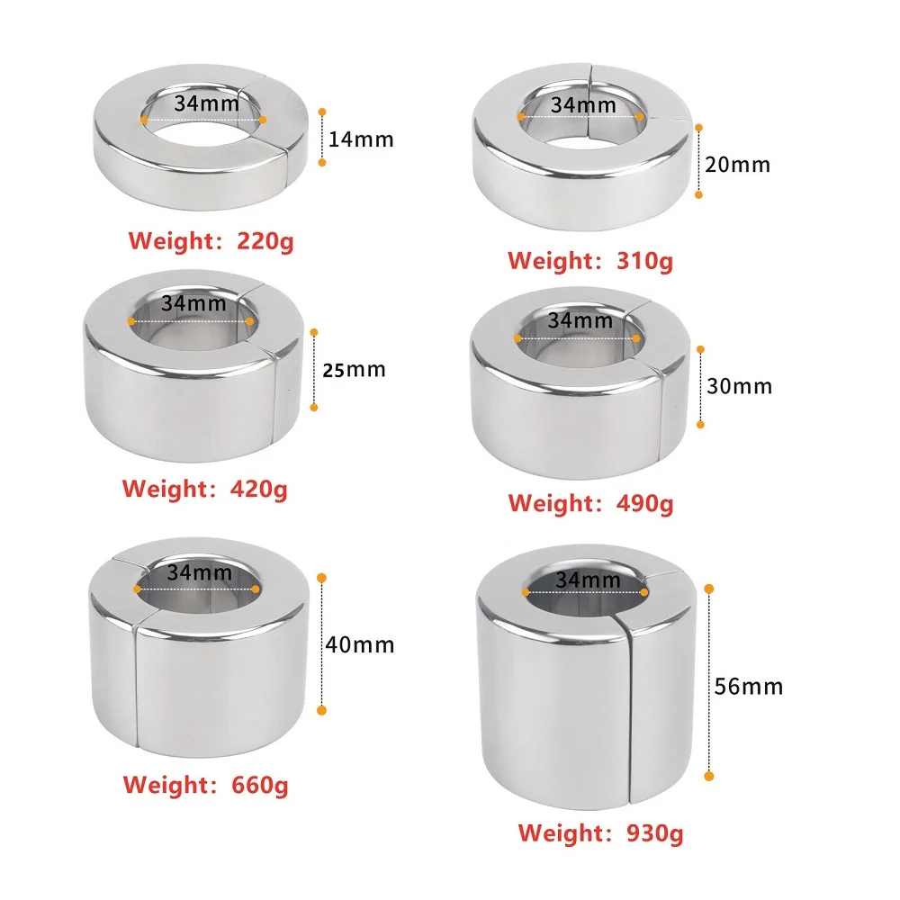 Stainless Steel Ball Stretcher Scrotum Pendant Heavy Magnetic Penis Lock Cock Ring Bondage Metal Erection Male Delay Sex Toy Man