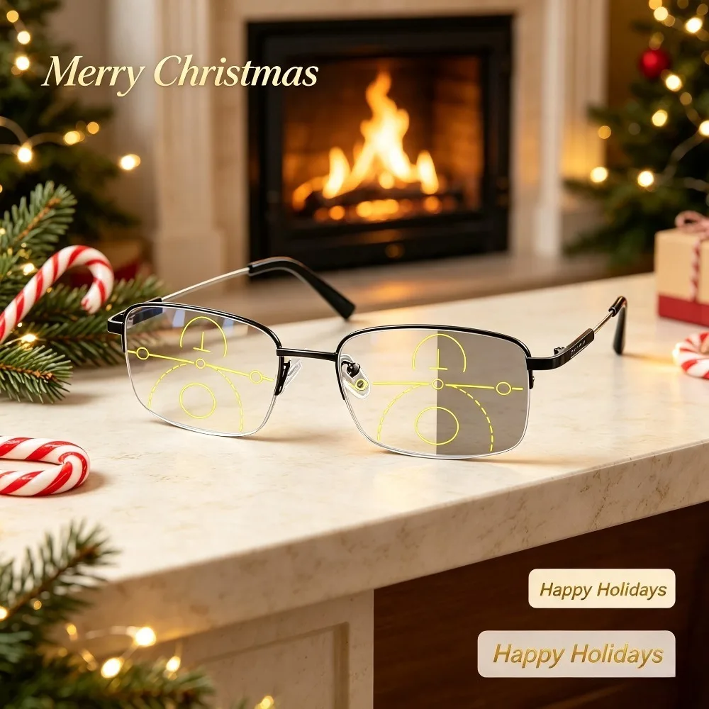 1 Pair of 2026 Light Color Reading Glasses, Semi-Metallic Frames, Light Weight, Comfortable to Wear, Unisex Design, Christmas and Halloween Gifts