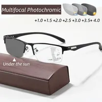 Progressive Multifocal Reading Glasses Women Men Business Photochromic Eyeglasses TR90 Presbyopia Eyewear Diopter Prescription
