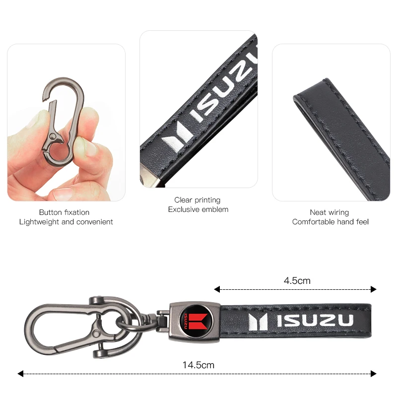 ثلاثية الأبعاد المعادن/الجلود حلقة رئيسية شعار السيارة المفاتيح اكسسوارات ل ايسوزو Dmax Mux تروبر ELF NQR 75 إلى الأمام روديو KB Bighorn Axiom #4