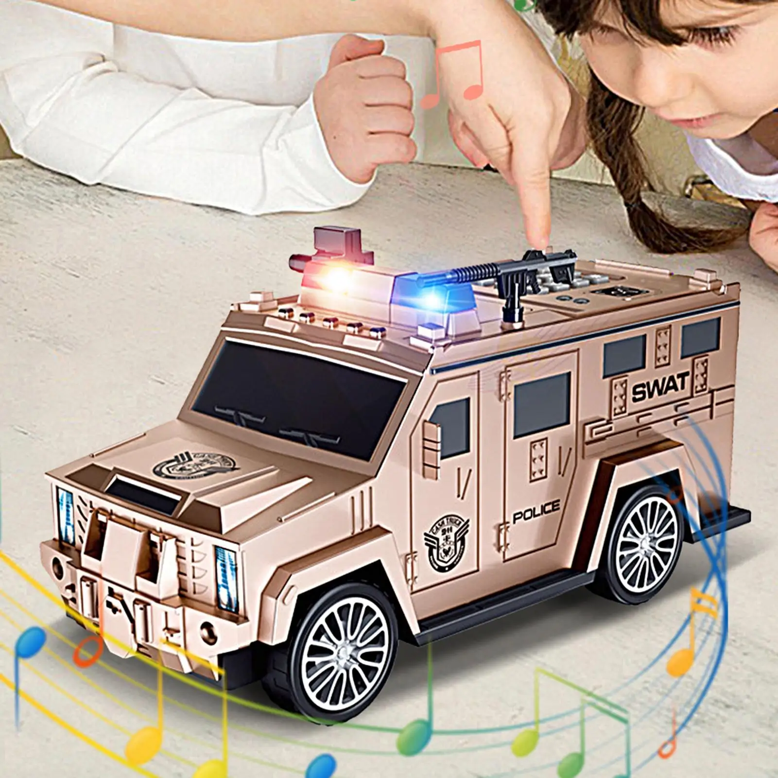 Crianças banco de moedas multi-função forma de carro banco de dinheiro para crianças caminhão caixa de poupança de dinheiro com luzes de música para crianças moeda de dinheiro