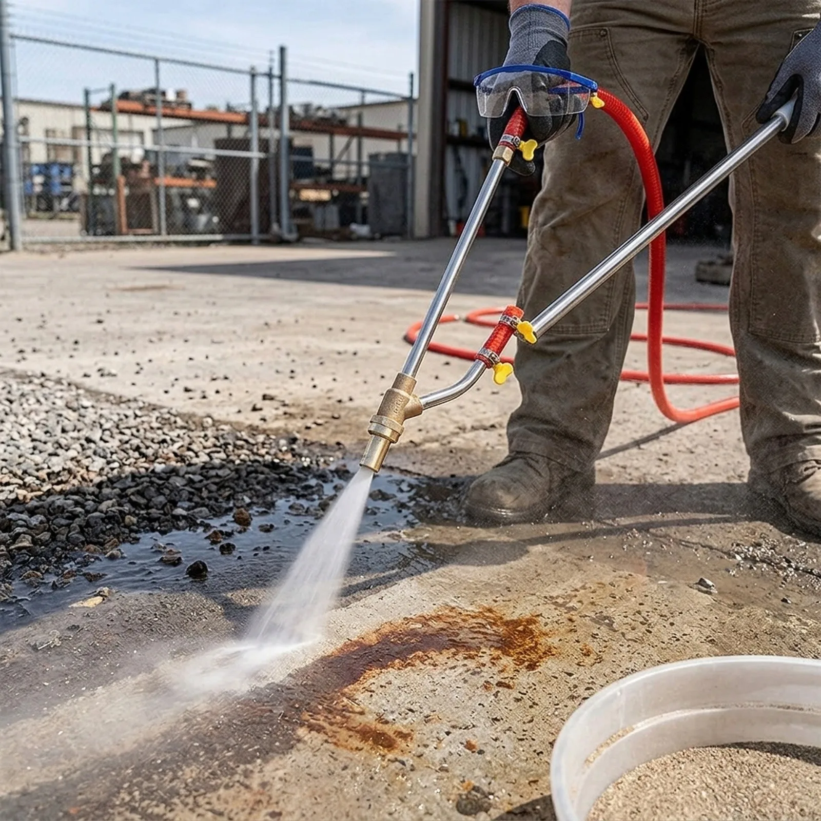 Wet Sand For Blaster Kit For Pressure Washer Dustless Abrasive Blasting Attachment 5000PSI With Hose Nozzle For Rust Removal
