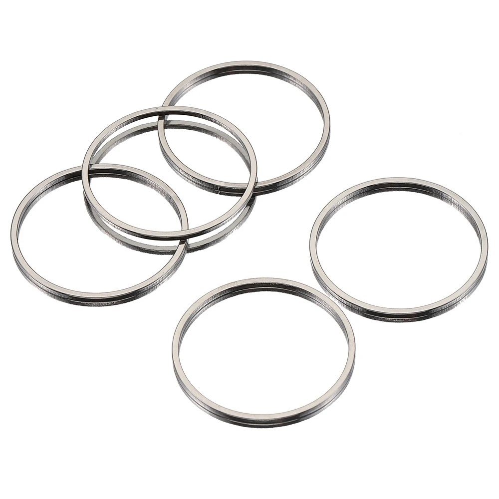 Aço inoxidável Plana Bezels Círculo Oco Brinco, Fio Pendant, Charme Brincos Hoops, Jóias DIY Fazendo Descobertas, 8-40mm, 20Pcs