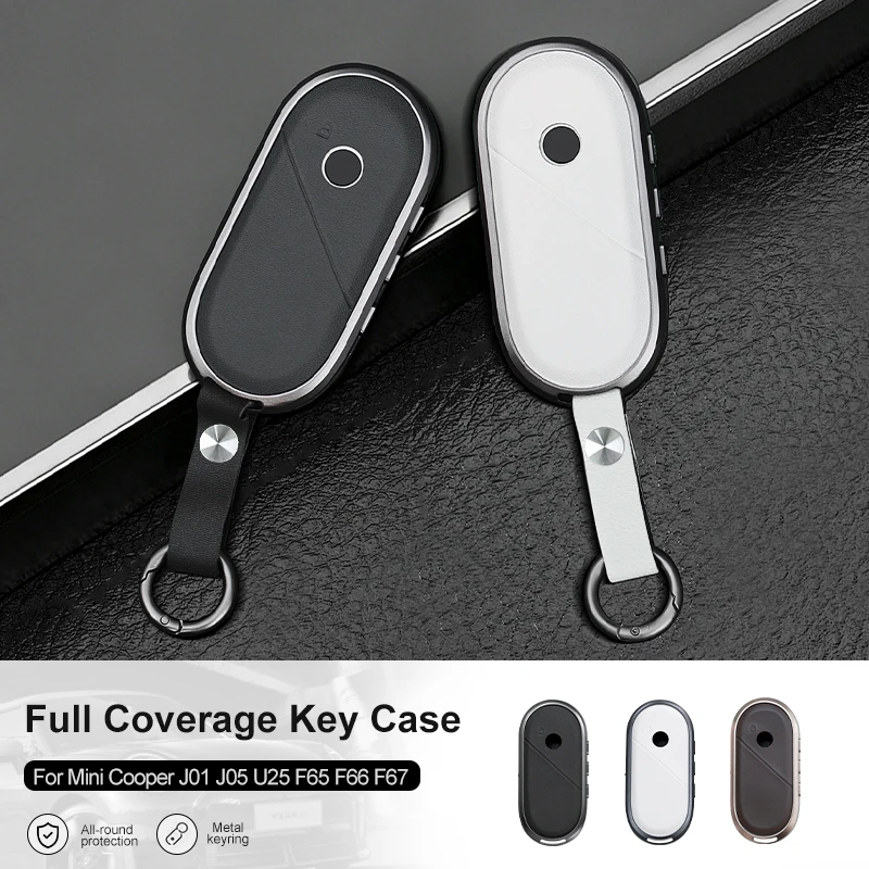Car Remote Key Case Cover Shell For Mini Cooper J01 J05 F65 F66 F67 U25 Countryman 2024 2025 Alloy Protection Fob Car Keychain