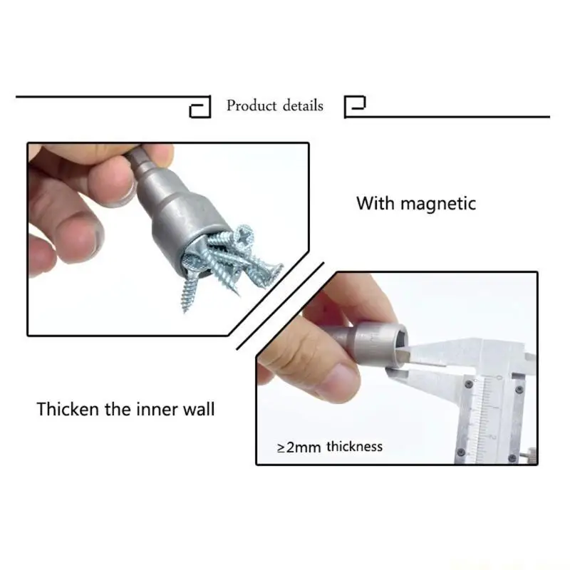 A2BE Hexagonal Socket Adapter Impact Driver Socket Drill Adapter Extension Rod 65mm Wind Batch Socket for Head Hexagon Socket