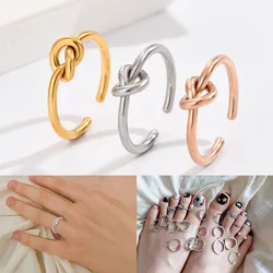 3PCS Stainless Steel Adjustable Toe Rings for Women Open Tail Finger Ring Hypoallergenic Toe Rings Set Summer Beach Foot Jewelry