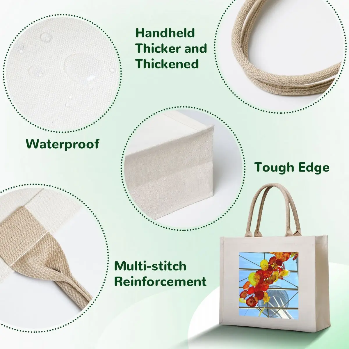 Space Needle at Chihuly Glass Museum Tote Bag free delivery bags canvas tote bag Customizable tote bag