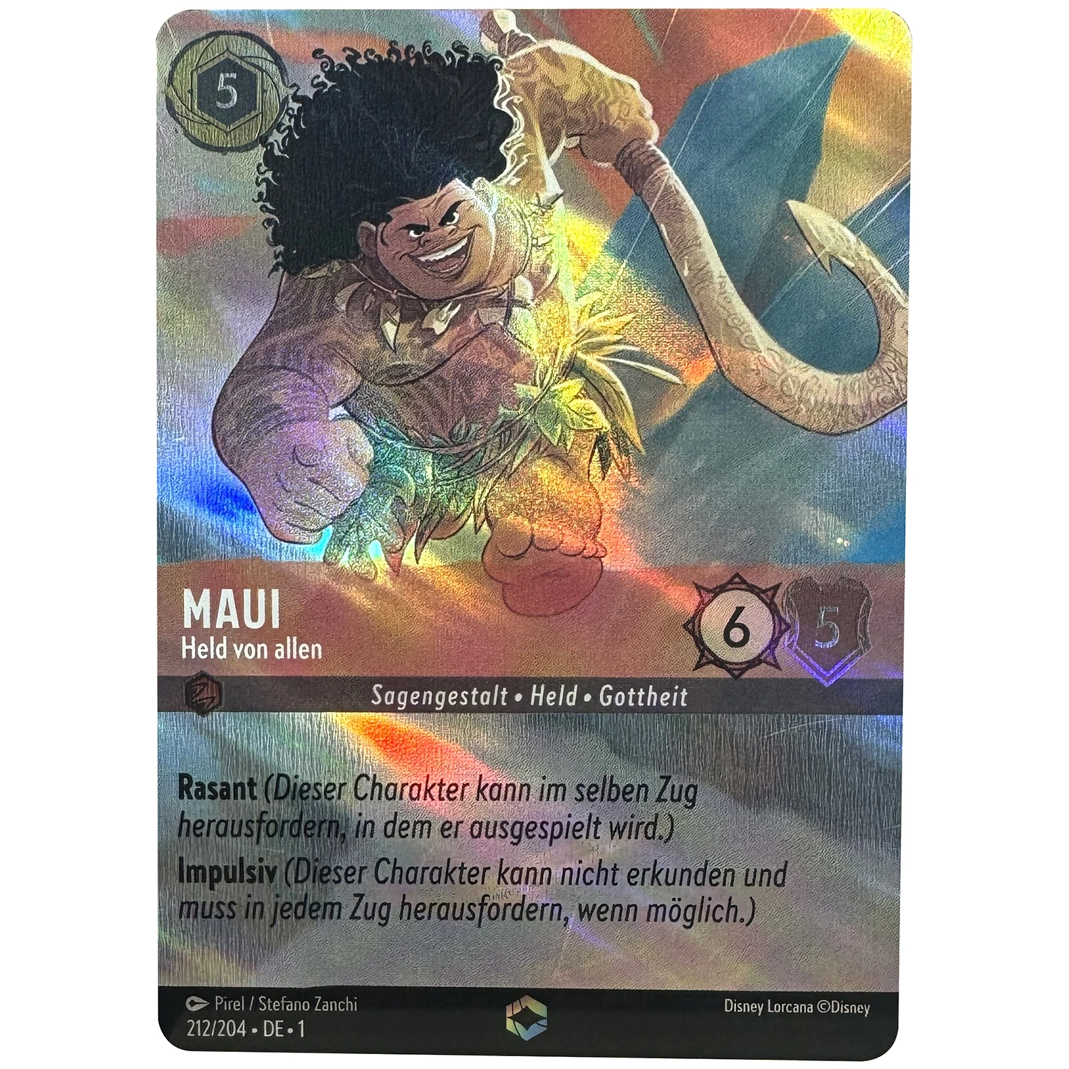 Disney Lorcana Proxy Trading Cards Maui - Hero to All Storyborn • Hero • Deity Ruby Enchanted The First Chapter #212